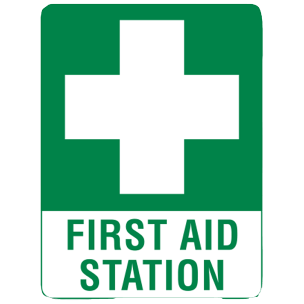 Large Poly First Aid Station Sign 60 x 45cm