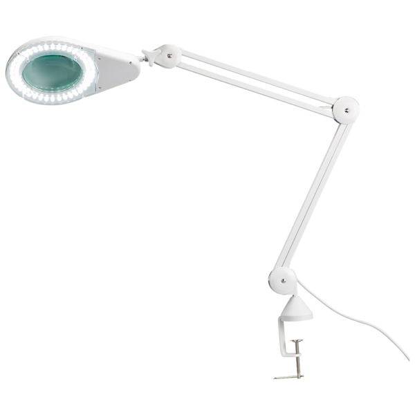 LED Magnifying Lamp with Table Clamp (12cm diameter, 115cm extension)