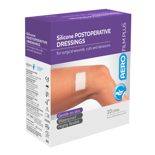 AEROFILM PLUS Sensitive Silicone Postoperative Dressing 9 x 10cm  Box/10