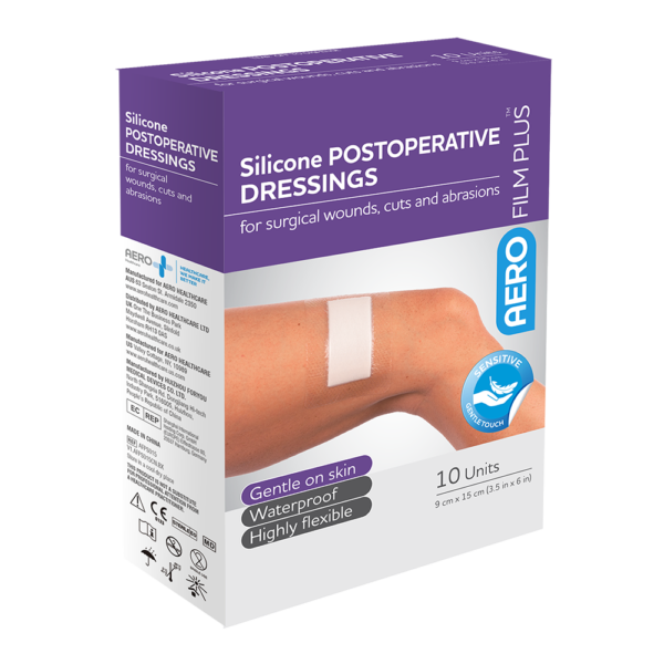 AEROFILM PLUS Sensitive Silicone Postoperative Dressing 9 x 15cm  Box/10