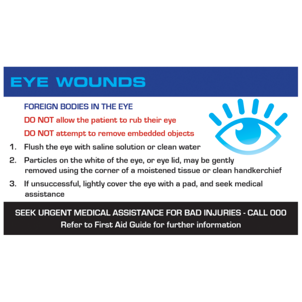 AEROGUIDE Eye Wound First Aid Card