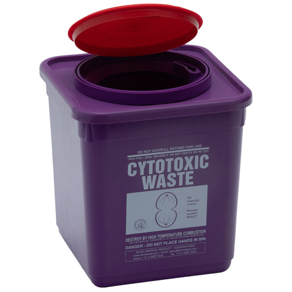 AEROHAZARD Cytotoxic Sharps Disposal Container 4L