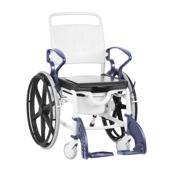 Rebotec Genf - Self Propelled Shower Commode Wheelchair - Blue