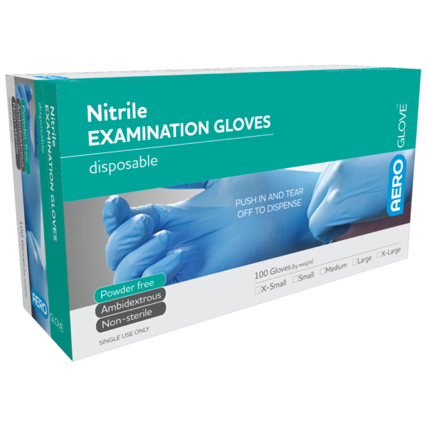 AEROGLOVE Large Nitrile Powder-Free Gloves Box/100